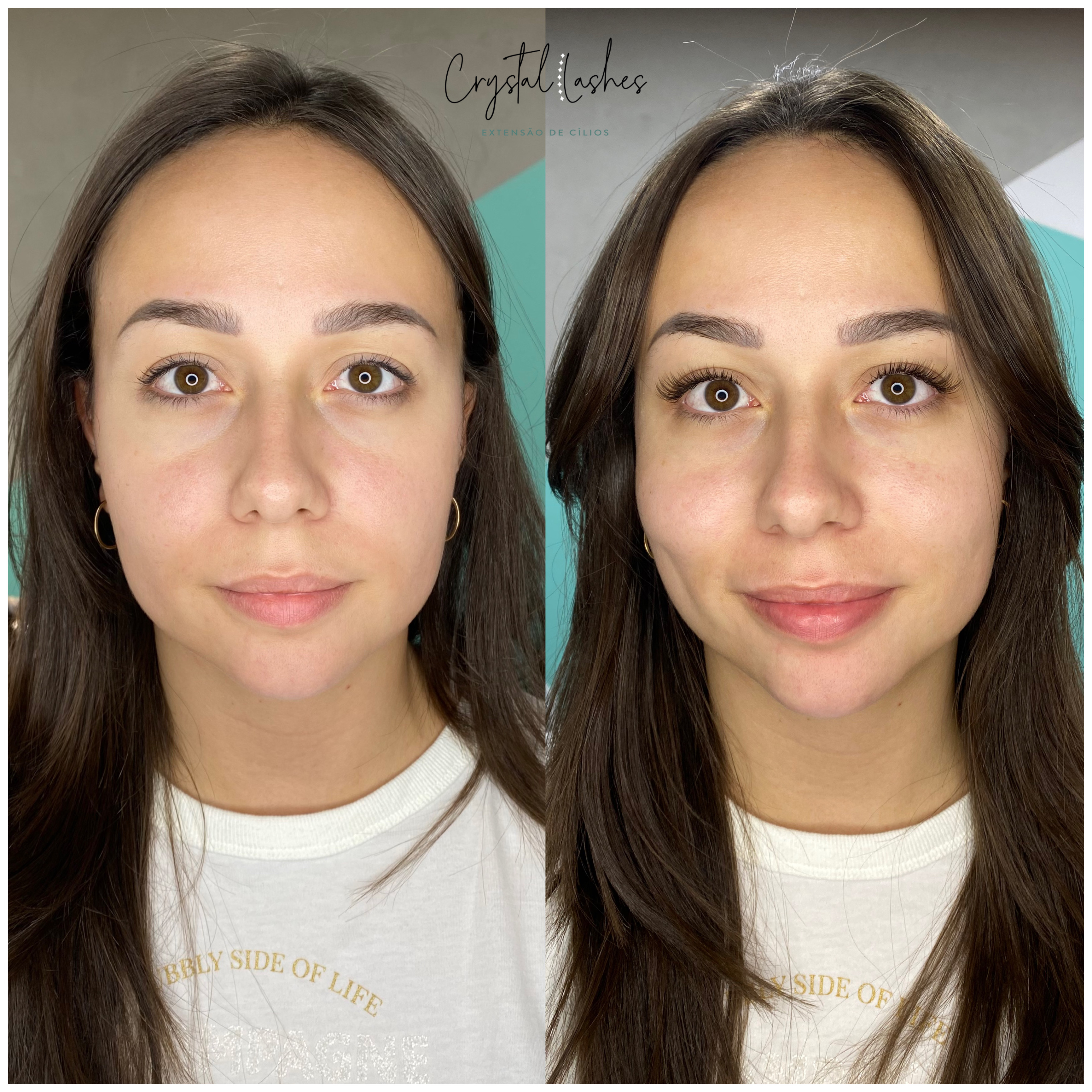 Resultado antes e depois — Extensão de Cílios Volume Crystal, Studio Crystal Lashes Santo André
