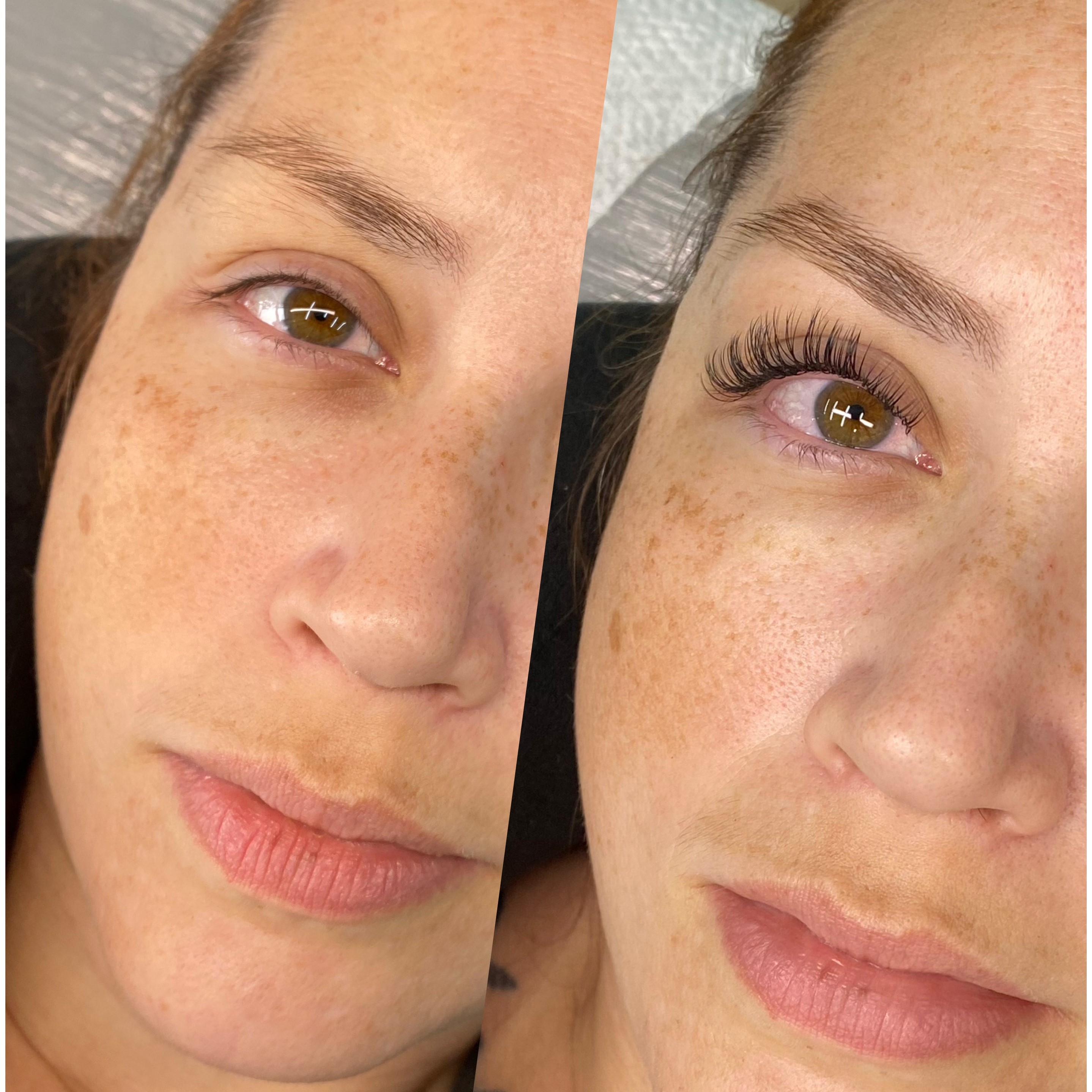 Extensão Elegance antes e depois — Studio Crystal Lashes