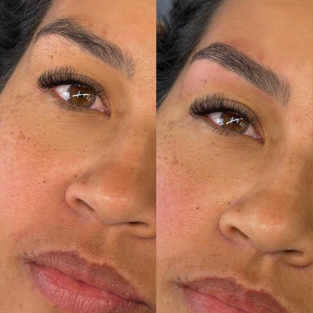 Extensão de cílios Volume antes e depois
